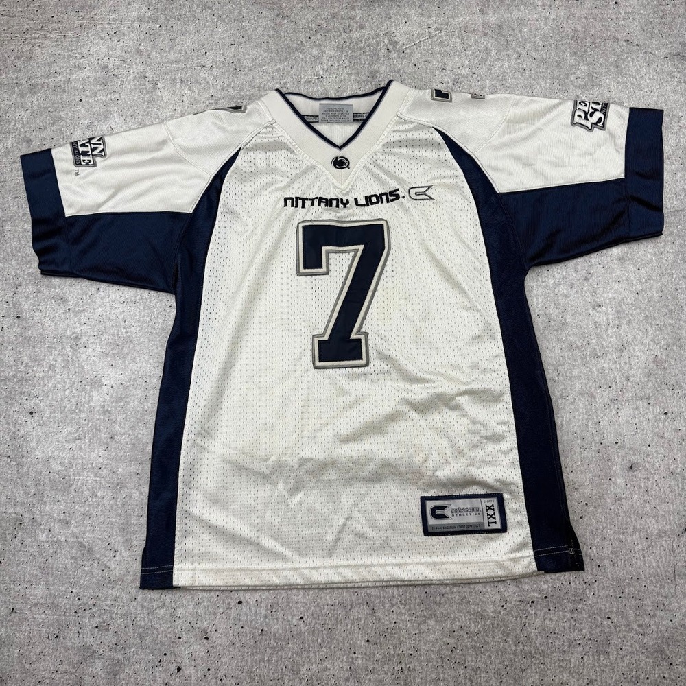 Y2K Colosseum Penn State Nittany Lions White Mesh Football Jersey 7 Youth XXL
